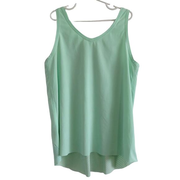 Ivivva Kids Sz 10 Light Green Tank Mesh Back Sleeveless Laser Cut Athletic Wear - Picture 1 of 6